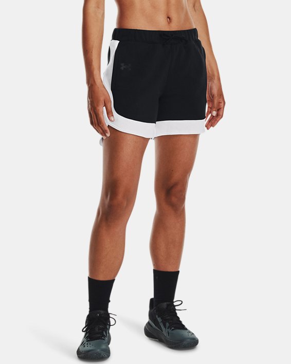 Women's UA Fleece Shorts, Black, pdpMainDesktop image number 0